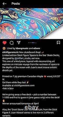 Roots, Festival, Stick Figure Band Music Art Space to the Sea Skateboard Deck