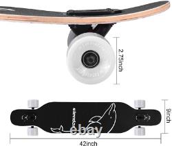 SLENDOR NEW Complete Skateboard 42 Longboard Drop-Through Maple Deck Sea Wave