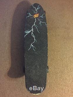 Santa Cruz Longboard Skateboard Original Lightning Bolt Deck, Road Rider Wheels, 1