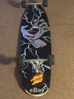 Santa Cruz Longboard Skateboard Original Lightning Bolt Deck, Road Rider Wheels, 1