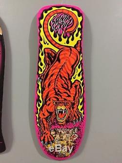 Santa Cruz Steve Alba SALBA Tiger skateboard Deck Old School Reissue Pink