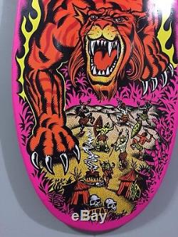Santa Cruz Steve Alba SALBA Tiger skateboard Deck Old School Reissue Pink