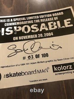 Sean Cliver/Adam Mcnatt Rare Disposable Book Skateboard Deck XXX/100 Signed