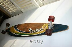 Sector 9 longboard (original 1st deck by Sector 9), unknown trucks, Road Rider 6