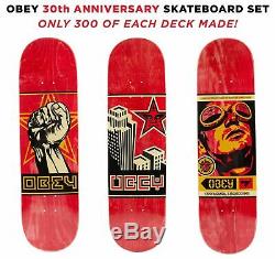 Shepard Fairey Obey Giant 30th Anniversary Skateboard Skate Deck Set LE x/300