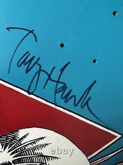 Signed Powell Peralta Tony Hawk Bones Brigade OG Skateboard Deck Blue