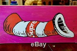 Supreme Cat In The Hat Skateboard Skate Deck PINK IN HAND