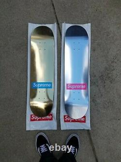 Supreme Gold Silver Pink Blue Foil Deck Skateboard Skate SS09 15 Anniversary NEW