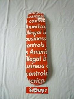 Supreme Illegal Business Controls America Skateboard Deck Red Brand New S/S 2018