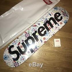 Supreme SS19 Airbrushed White Floral Skate Deck & Shower Cap In Hand