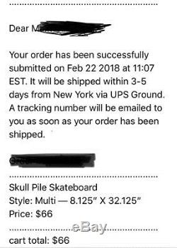 Supreme Skull Pile Skateboard Deck SS18 Confirmed Order 100% Authentic