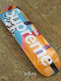 Supreme x Mendini Box Logo (Blue) Skate Deck SS16 100% authentic Art Rare Board