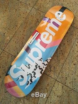 Supreme x Mendini Box Logo (Blue) Skate Deck SS16 100% authentic Art Rare Board