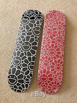 Takashi Murakami Complexcon Skate Deck Skateboard Dob Flower Red Black Set Of 2