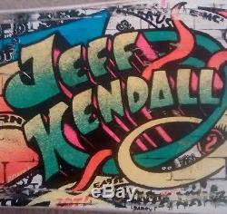 USED / Santa Cruz Jeff Kendall graffiti old school skateboard deck / VTG OG