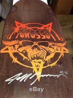 VERY RARE! Black Label Emergency Jeff Grosso signed Fang Tail skateboard deck