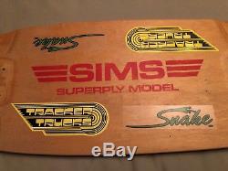 VINTAGE 70s SKATEBOARD Sims Superply Deck Great Condition
