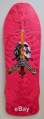 Vintage 1980 Powell Peralta Skull And Sword Skateboard Deck Hot Pink NOS Skater
