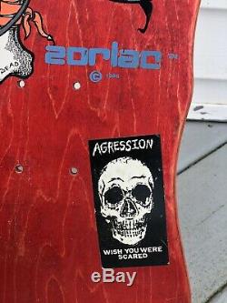 Vintage 1980's Zorlac Pushhead Pirate Skull Metallica Skate Board Deck RARE