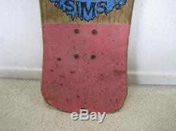 Vintage 1987 Sims Kevin Staab pirate skateboard deck with pink grip tape