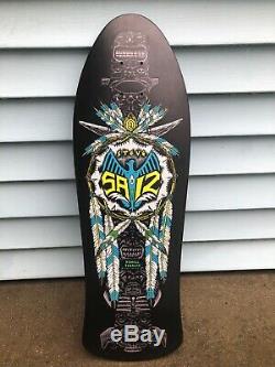 Vintage 1989 Powell Peralta Skateboard Deck Saiz Feathers Totem NOS Black