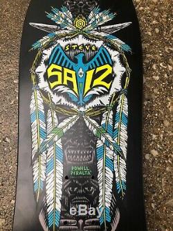 Vintage 1989 Powell Peralta Skateboard Deck Saiz Feathers Totem NOS Black