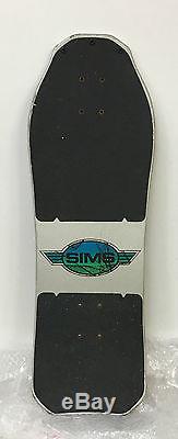 Vintage 80's sims jeff phillips skateboard deck rare silver DIP
