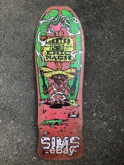 Vintage Original Eric Nash Sims Skateboard Deck Bandito 2 Pink