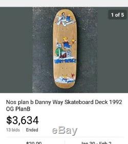 Vintage Rare Danny Way NOS Plan B Danny the Menace skateboard Original 1991