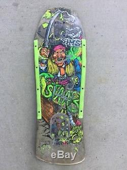 Vintage Sims Kevin Staab Pirate Skateboard Deck Green Rails Old School