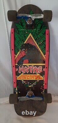 Vtg 1988 Rare Natas Kaupas Skateboard Deck Santa Monica Airlines Black Panther