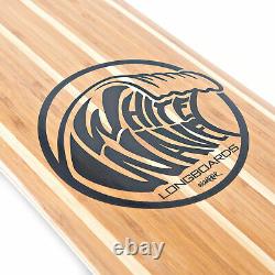 White Wave Longboards Bamboo Drop Deck 38 Inch Freestyle Skateboard, Warrior