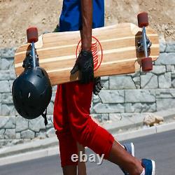 White Wave Longboards Bamboo Drop Deck 39.5 Inch Freestyle Skateboard, Shocker